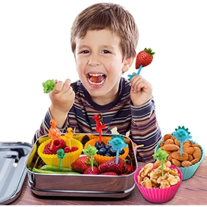 18pc-kl - Sélection de nourriture de dinosaure pour enfants, 18 pièces, mini  fourchette à bento de dessin ani - Cdiscount Maison