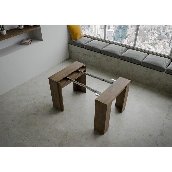 Itamoby - Console extensible 90x47-299cm table de salle à manger en bois  blanc Allin - Tables à manger - Rue du Commerce