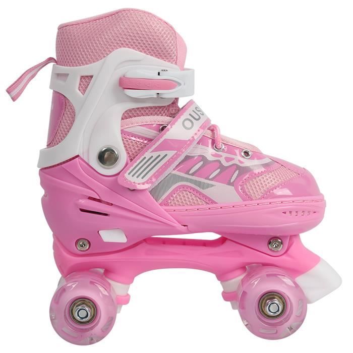 Patins à roues alignées Suotu - Taille 30-33 - roues lumineuses - S79 - Rose - XS