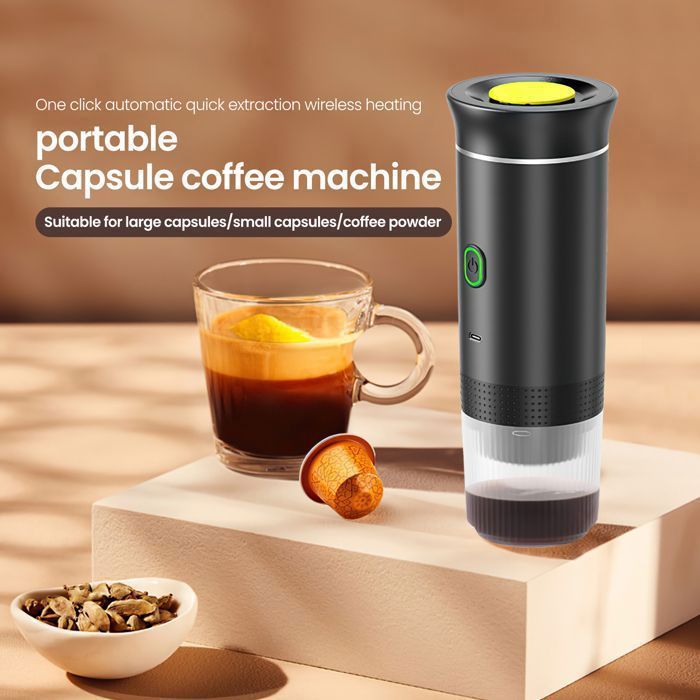 Machine à Café Portable Rechargeable - Compatible Capsules NS/DG Et Café Moulu - 20 Bars, 7800 MAh - Pour Voyage, Camping