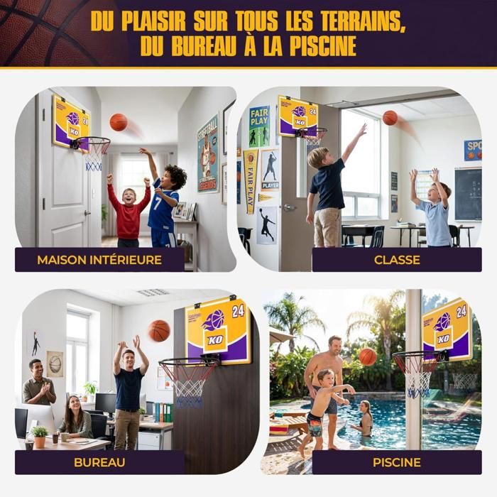 Mini Panier Basket, Panier de Basket Interieur avec la Ballon et la Pompe Jouets Mini Panier Basket, Panier de Basket Interieur avec la Ballon et la Pompe Jouets