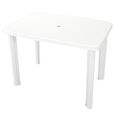 Table de jardin - CHEZ JILI - DECO - Blanc - 4 à 6 personnes - Plastique Hom•999-0