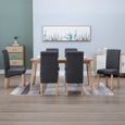 Lot de 6 Chaises de salle à manger - Style Scandinave - Fauteuil Chaise de cuisine - Gris Tissu-0