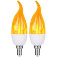 4pcs Ampoule de Flamme, E14 LED Ampoule Effet Flamme avec 4 Modes d'éclairage, Ampoules Décoratives Intérieur Extérieur pour H[689]-0