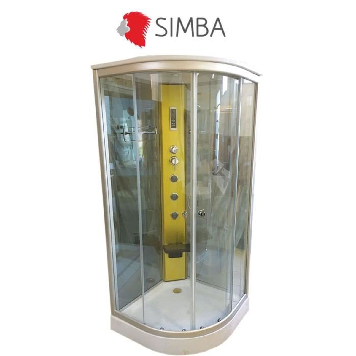 CABINE DE DOUCHE HYDROMASSANTE 90 x 90 cm SPA BAIN HYDROMASSAGE JACUZZI