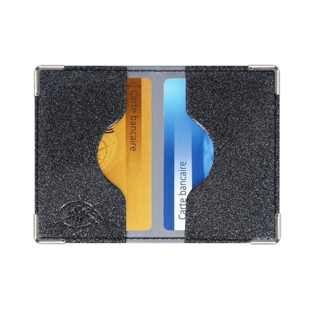 Clip de portefeuille en aluminium antivol, clip de carte de crédit blindé,  portefeuille double pli, mince, sûr et anti extrusion