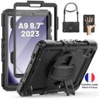 Coque Antichoc 3-en-1 pour Samsung Galaxy Tab A9 8.7" (2023, SM-X110/X115/X117) – Support Rotatif 360° Decopine