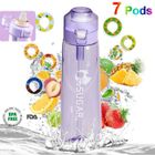 OEM Air Gourde Bouteille d'eau 650ML parfumée up fruits - Sans BPA - avec 7 Dosettes de saveur et Paille - Violet