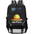 WASDK Anime Sac à Dos One Piece pour Garçons Enfant Filles Zoro Luffy Cartable Tony Chopper avec Chargeur USB Grande Capacité 3D Manga(A)