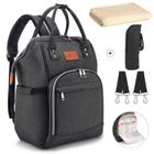 FUNTLEND Sac à Dos à Langer Pour Bébé Sac de Voyage, Imperméable Oxford Grande Capacité avec matelas à langer Poignées -Noir