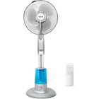 Gotoll - Ventilateur Brumisateur avec Télécommande, 2 en 1 Ventilateur sur Pied Humidificateur 3.2L (Argent)