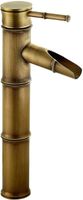 Grand robinet en bambou, robinet chaud et froid de lavabo monotrou, robinet de salle de bains en bronze