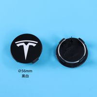 Paquet de 4 enjoliveurs - Compatible avec Tesla 56 mm Ts56 Noir Et Blanc