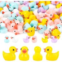 Lot de 100 mini canards en résine - Décoration de jardin - Mini canards - jouets de bain pour enfants cadeau