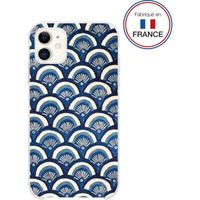 Coque Résine iPhone XR / 11 Ecailles bleues - Fabriquée en France Bigben