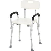 Chaise de douche siège de douche ergonomique hauteur réglable pieds antidérapants dossier accoudoirs amovibles charge max. 136