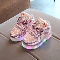 Baskets LED pour enfants - REMYCOO - Style Princess - Rose