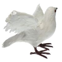 Oiseau Statue de Pigeon Figurines Animaux Realiste Maison Jardin Pelouse Décor # 3 vol blanc