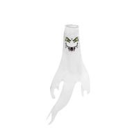 Drapeau de pare-brise d'Halloween à suspendre avec fantôme blanc effrayant, manche à air avec visage amusant et lumière LED de  N°1