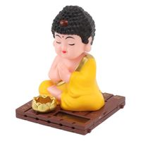 Zerone Bouddha hochant la tête Figurine de bouddha solaire hochant la tête couleurs vives en plastique durable statue de bouddha