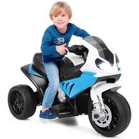DREAMADE Moto Électrique Enfants 3+ Ans 6V 3km/h Tricycle Rechargeable Bleu