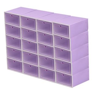 MEUBLE À CHAUSSURES Lot de 20 boîtes à Chaussures (Violet) indépendant