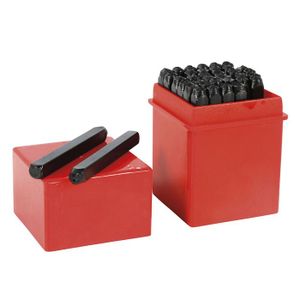Relaxdays Lettres à Frapper 36 Pièces - Tampons A à Z Et 0 à 9 Pour Cuir Métal - 6 Mm Acier