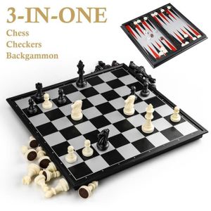 JEU SOCIÉTÉ - PLATEAU Jeu d'échecs 3 en 1, échiquier magnétique 31,5 cm 