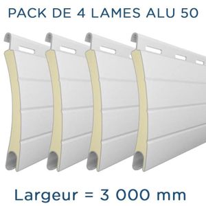 ACCESSOIRE DE VOLET Pack 4 lames - 3000mm - Aluminium 50 - Blanc