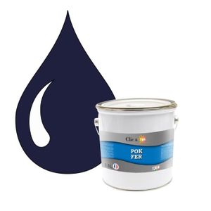 PEINTURE - VERNIS POK FER : Peinture glycéro Fer Antirouille métaux 2,5L - RAL 5013 Bleu cobalt