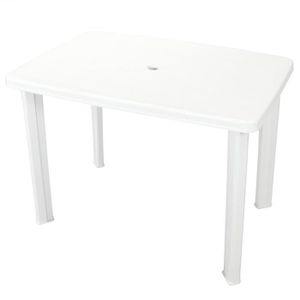 Ensemble table et chaise de jardin Table de jardin - CHEZ JILI - DECO - Blanc - 4 à 6 personnes - Plastique Hom•999