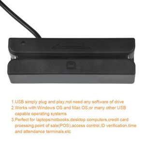 Msr605X Lecteur de carte USB Writer Mag Swipe Compatible 3 pistes