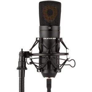 - noir micro en métal, filtre 12,5cm Ø, hauteur pied 90-157cm pied de micro et filtre anti-pop micro XLR Auna CM001B Pack chant et voix pour podcasts ou enregistrement studio - noir micro en métal, filtre 12,5cm Ø, hauteur pied 90-157cm pied de micro et filtre anti-pop micro XLR Auna CM001B Pack chant et voix pour podcasts ou enregistrement studio