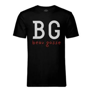 T-SHIRT T-shirt Homme Col Rond Noir BG (Beau Gosse) Expres