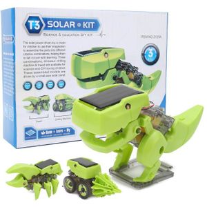 ASSEMBLAGE CONSTRUCTION Omabeta Kit de robot solaire Kit de construction de Robot solaire assemblé en plastique, modèle de jeux casse-tete (vert)