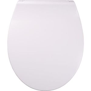 Abattant WC avec Frein de Chute, Ultra-Fin Lunette de Toilette en Forme de D,  Lunette WC Antibactérien, Dégagement Rapide, Charnière Réglable, Facile à  Installer et à Nettoyer, Duroplast, Slim, Blanc : 