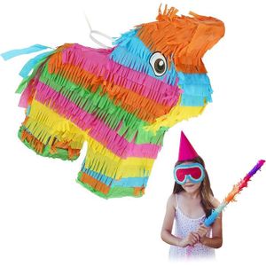Piñata Pinata, Âne Arc-en-Ciel, Lama à Suspene, pour Filles et garçons, H x L x P 27,5 x 25 x 7 cm, Multicolore93