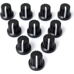 2 Boutons Rotatifs Noirs Pour Potentiomètre 6mm - En Plastique Et Cuivre, Par Uxcell