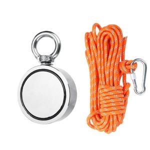 10M corde-argent unique anneau 48MM 200//300 500Kg NdFeB aimants acier double face d/étecteur de m/étal aimant n/éodyme p/êche