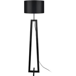 LAMPADAIRE TOSEL Lampadaire 1 lumière - luminaire intérieur - tissu  noir - Style inspiration nordique - H151cm L35cm P35cm