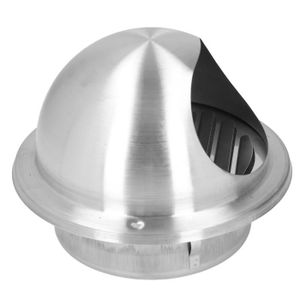 Grille de ventilation en aluminium 16RKM, ronde Ø 160 mm, avec  moustiquaire. (Outdoor). Avec bride de montage Diamètre extérieur 185mm.