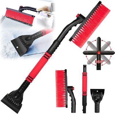 Grattoir à Glace Pour Voiture Avec Balai Et Pelle à Neige : Brosse De Nettoyage 4 En