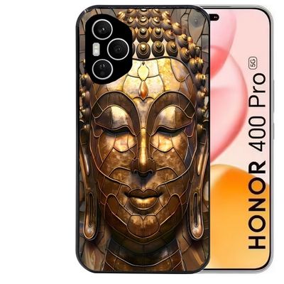 Coque noire pour Honor 400 PRO 5G motif bouddha et mosaique