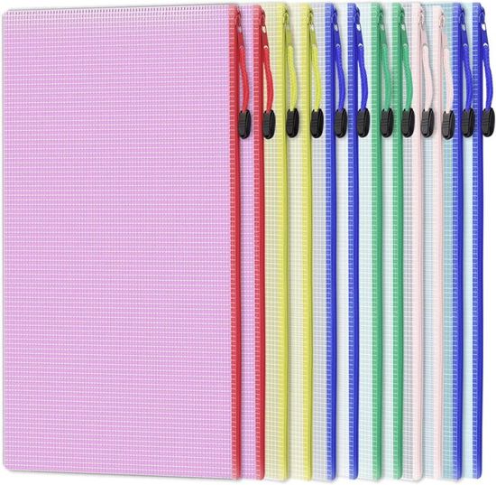 Lot De 10 Pochettes Transparentes B6 Avec Fermeture Éclair Métal Rouge – Pochettes Resistantes Renforcées Format B6