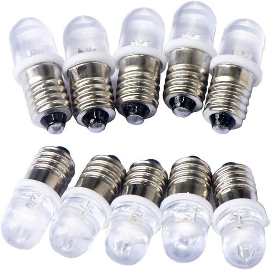 10 X 6V 0.6W E10 Globe Bulbs - 11x24mm Subminiature Lamps For Scale Models By PAP Audio Parts