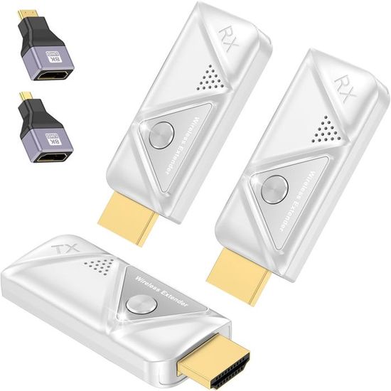 Kit HDMI Sans Fil émetteur/récepteur - Plug & Play - Miroir Et Extension D'écran - Port USB-C Avec Charge PD - Portée Jusqu'à 30 M - Full HD 1080p - 2