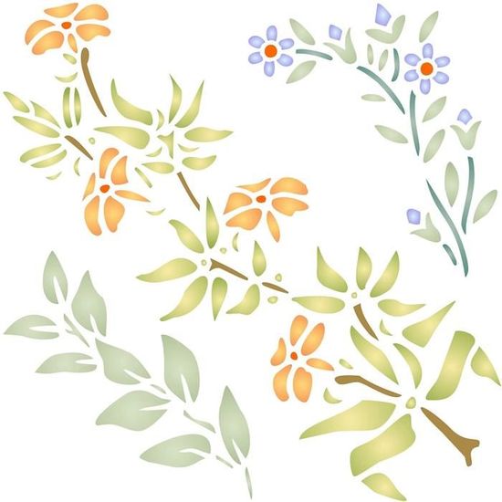 Todo-Stencil Iberia 04 Pochoir Mural Carré 12 X 12 Cm