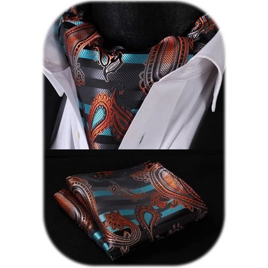 Enlision Gilet Homme Paisley Avec Cravate Et Pochette - Ensemble Classique Mariage Et Soirée, 3 Pièces