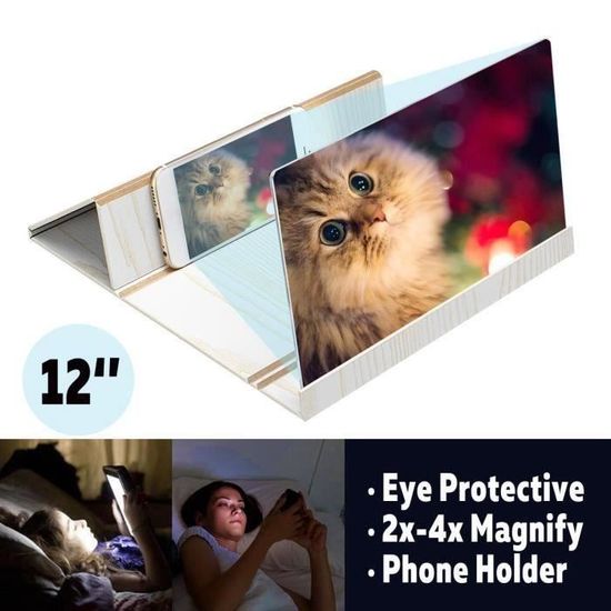 Agrandisseur Écran Téléphone 18 Pouces Textiluxe - Lentille Fresnel HD, Pliable - Compatible Tous Smartphones