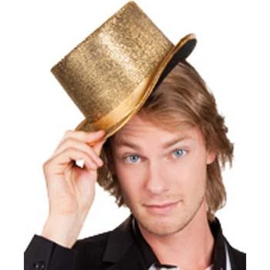 Lot de 6 chapeaux hauts à paillettes dorées pour femme avec voile doré  attaché – Accessoire de déguisement de Noël pour femme